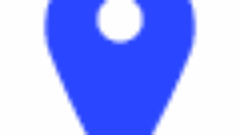 Blue location pin icon on a white background.