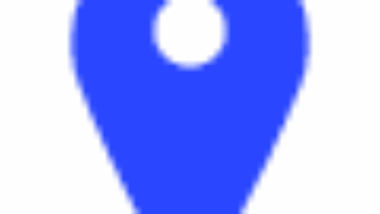 Blue location pin icon on a white background.