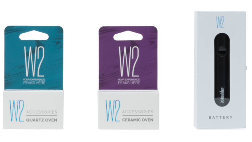 Three ceramic combs in blue, purple, and beige packaging.