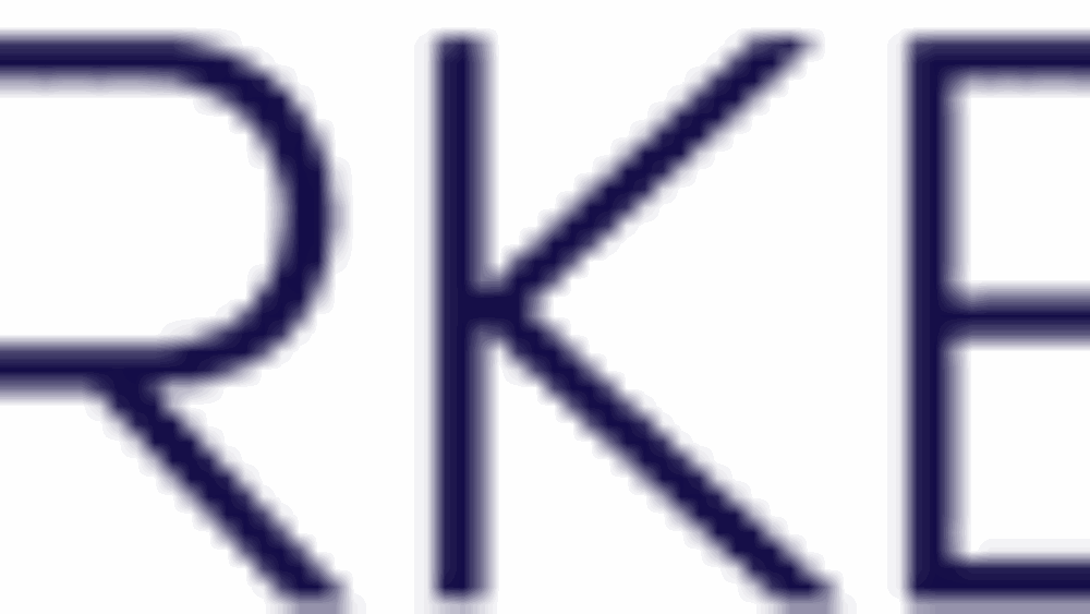 Logo of ARKET brand in dark blue.