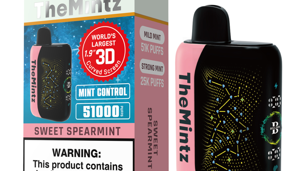 Black Thin Mint vape cartridge box with warning label and design.